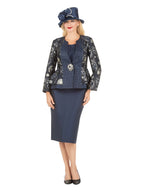 Giovanna 3pc Brocade&Crkl Satin Peplum Skt Suit-Plus, Style G1181W