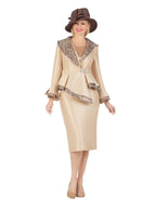 2pc Shawl Collar Uneven Jkt Sweep Skt Suit-Plus