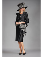 Giovanna 2pc Silky Twl Uneven Jkt Skt Suit w/ Lc&Lpd Brcd, Style G1213