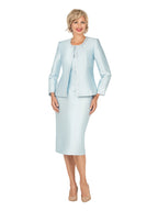 Giovanna 3pc Silky Twill Skt Suit w/ Meteoric Stones-Plus, Style G1227W