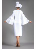 Giovanna 2pc Bell Slv Sequined Lace&Silky Twill Skirt Suit, Style G1304