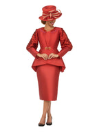 Giovanna 3pc Suit w/ Puff Slv&Sculpted Peplum Jkt-Plus, Style G1338W