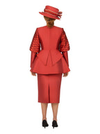 Giovanna 3pc Suit w/ Puff Slv&Sculpted Peplum Jkt-Plus, Style G1338W