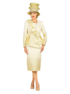 Giovanna Metallic Brocade 3-Piece Peplum Skirt Suit, Style G1328