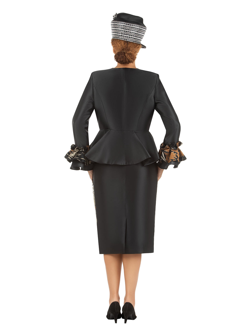 Giovanna 3pc Silky Twl+Lace Skt Suit w/ Cuff Dtl, Style G1210