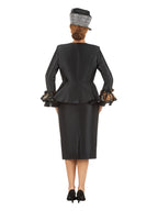 Giovanna 3pc Silky Twl+Lace Skt Suit w/ Cuff Dtl, Style G1210
