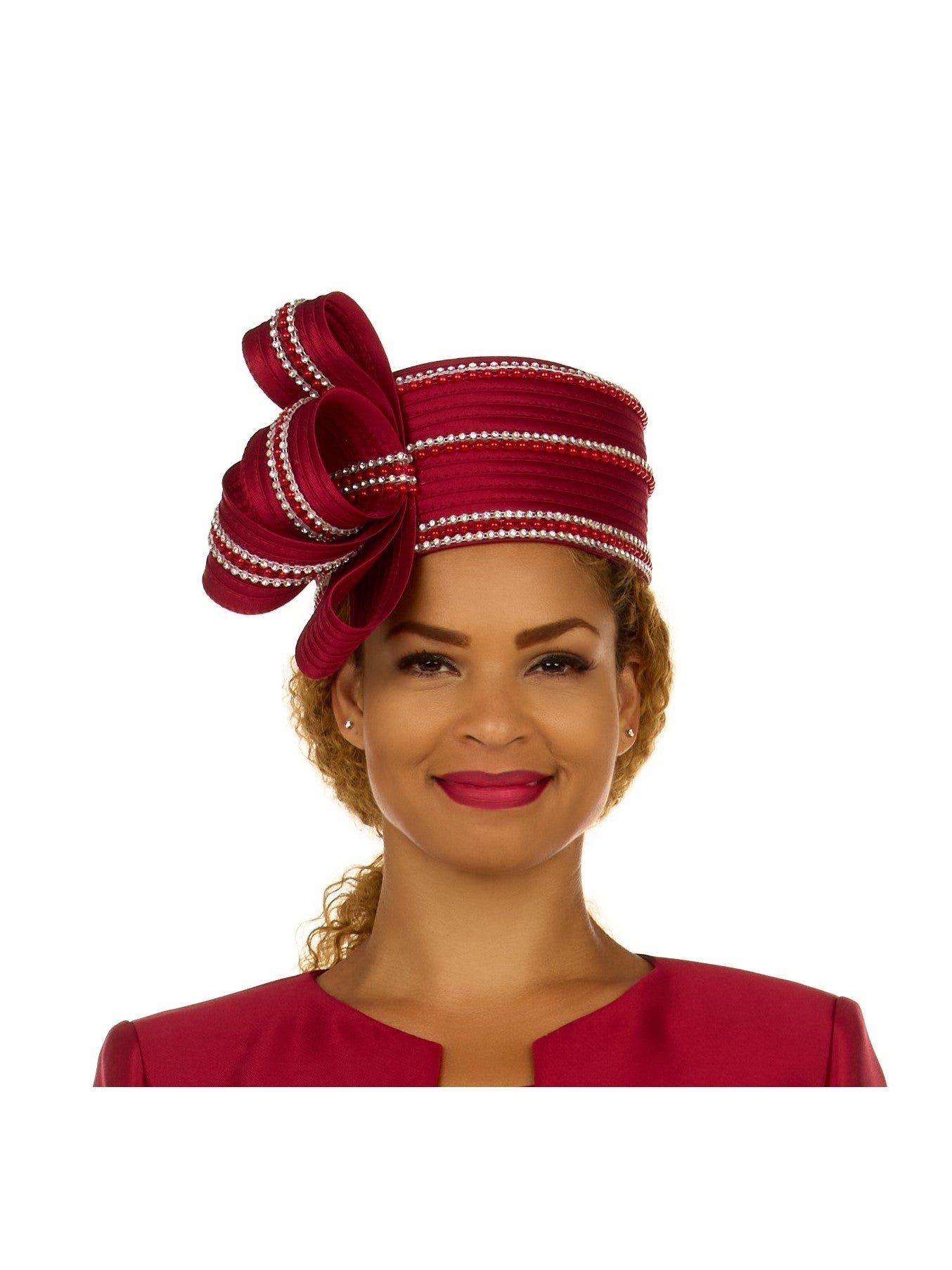 Giovanna Stoned Pillbox Hat w/ Ovsz Bow, Style HO97780