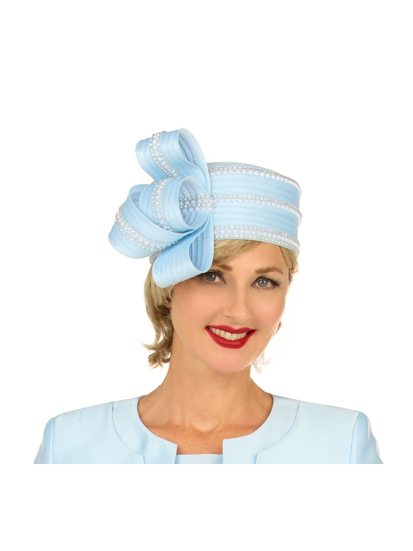 Giovanna Stoned Pillbox Hat w/ Ovsz Bow, Style HO97780