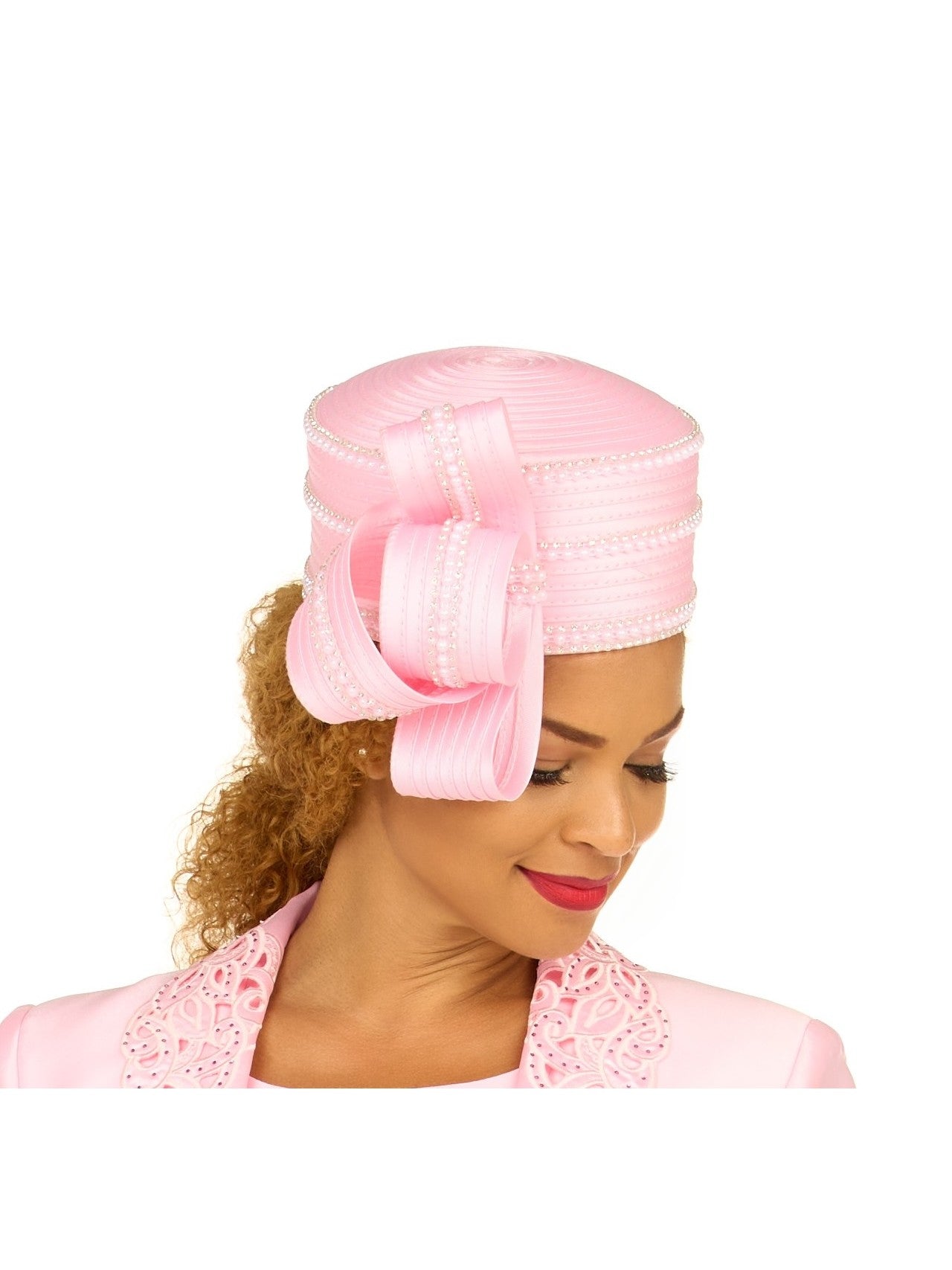 Giovanna Stoned Pillbox Hat w/ Ovsz Bow, Style HO97780
