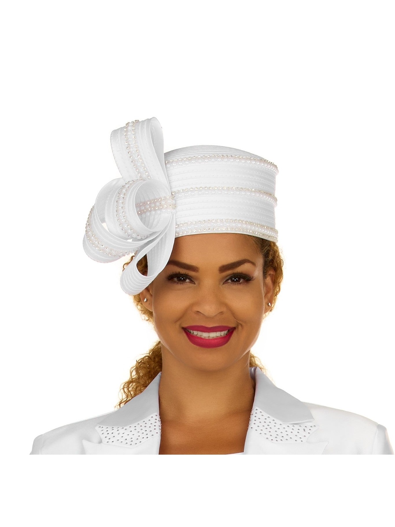 Giovanna Stoned Pillbox Hat w/ Ovsz Bow, Style HO97780