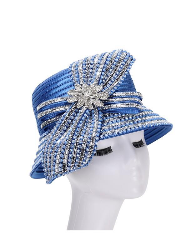 Giovanna Small Brm Hat w/ Massive Rhinestones Decor, Style HR2214