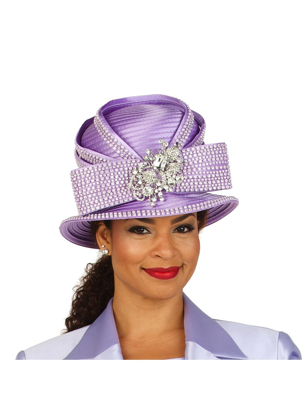 Giovanna Small Brim Hat w/ Rhinestone Decor, style HR22129