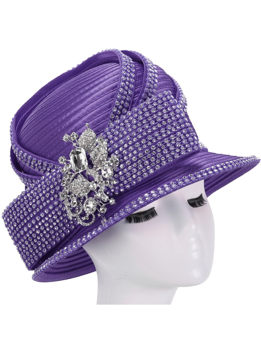 Giovanna Small Brim Hat w/ Rhinestone Decor, style HR22129
