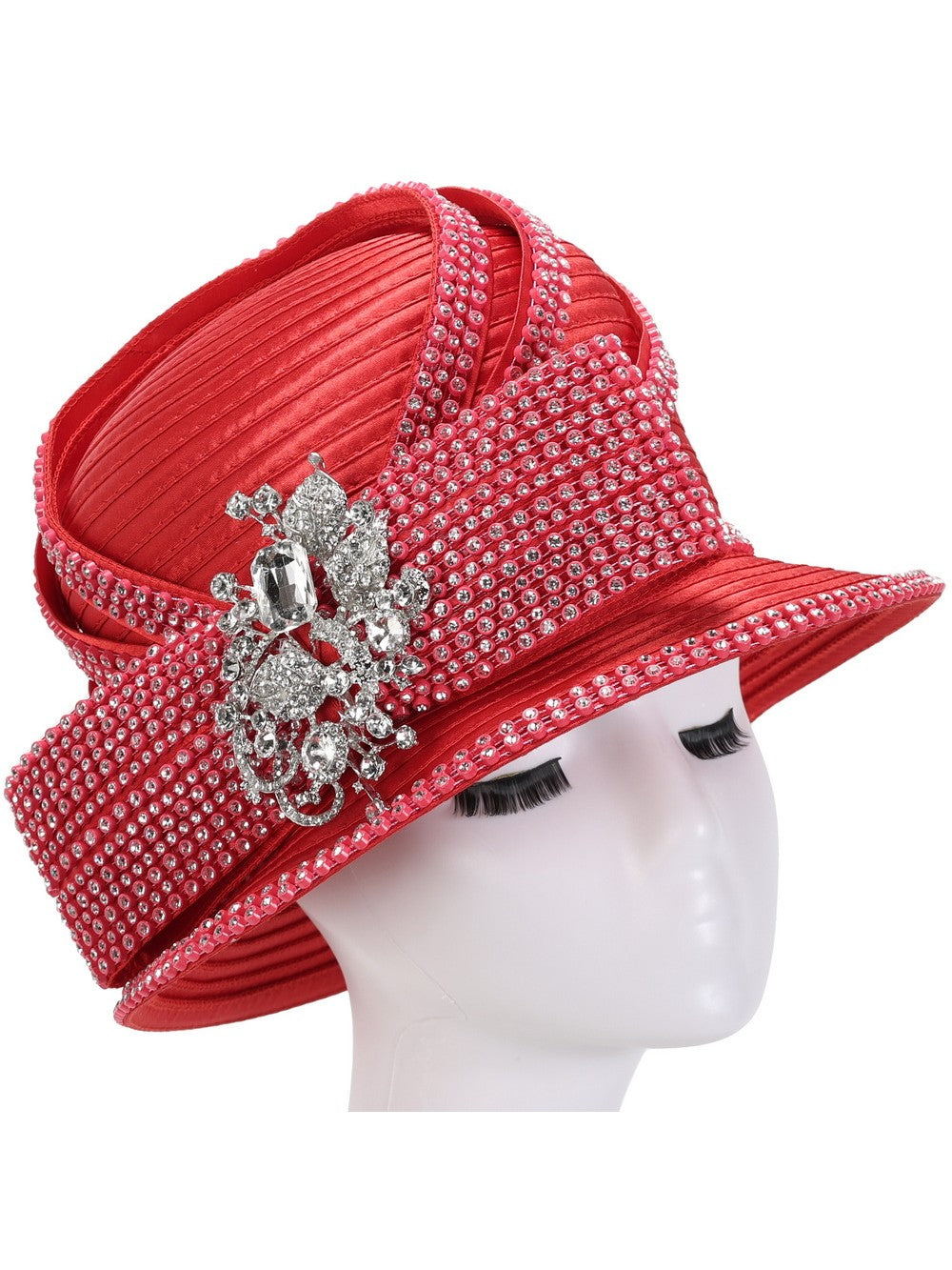 Giovanna Small Brim Hat w/ Rhinestone Decor, style HR22129