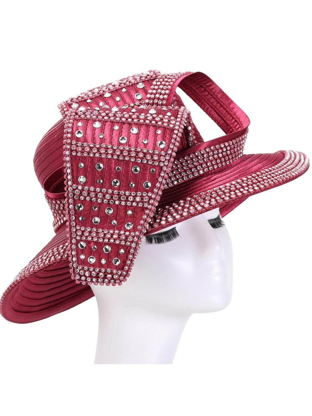 Giovanna Wide Brim Hat w/ Rhinestone Decor, Style HR22130