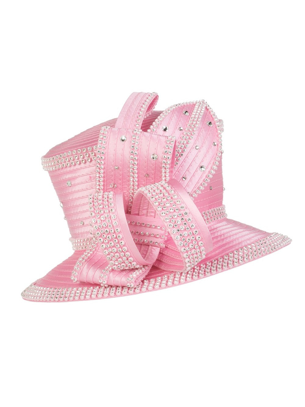 Giovanna Rhinestone Embellished Sculpted Wide-Brim Hat, Style HR22131