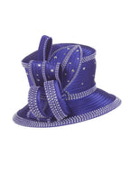 Giovanna Rhinestone Embellished Sculpted Wide-Brim Hat, Style HR22131