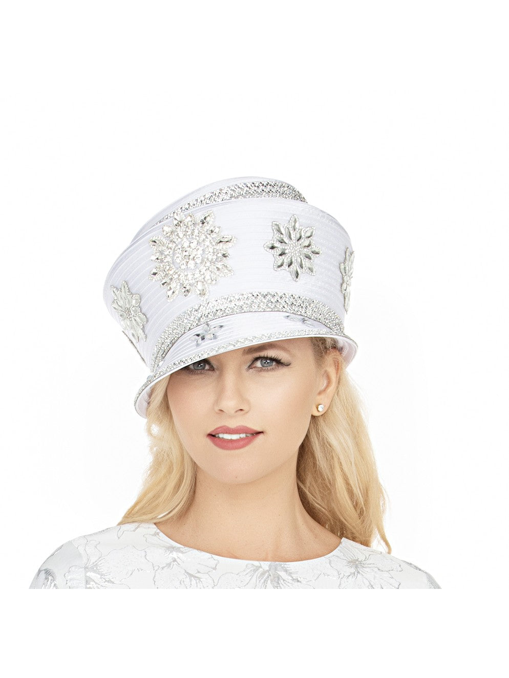Giovanna Rhinestone Patches Embellished Round Hat, Style HR22149