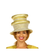 Giovanna Dazzling Triple-Tier Rhinestone Church Hat, Style HR22161