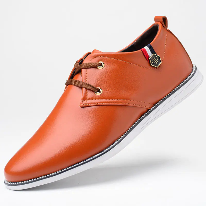 Men's Breathable Leather Shoes with Soft Soles