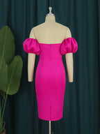 Elegant Off-Shoulder Bodycon Dress with Ruffles