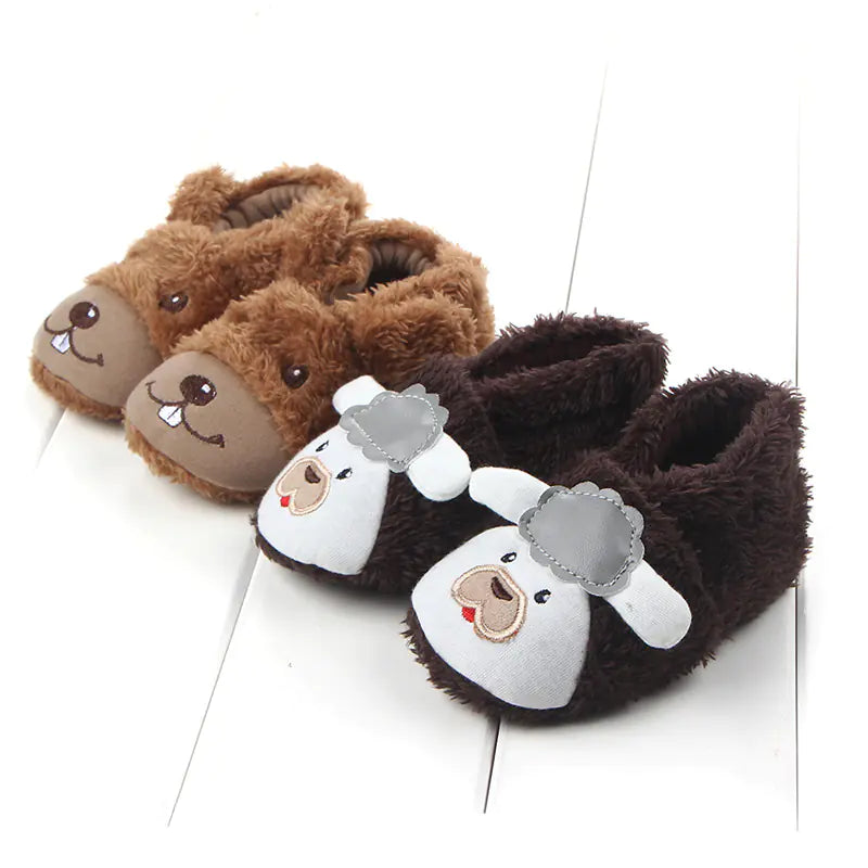 Cute Plush Coral Fleece Baby Shoes for Newborns
