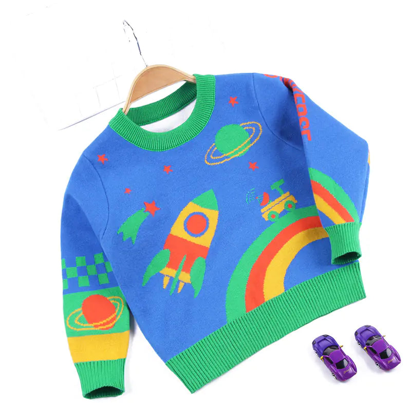 Boys Double Layer Sweater Coat