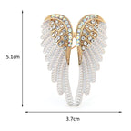 Three-Dimensional Diamond Angel Wing Brooch