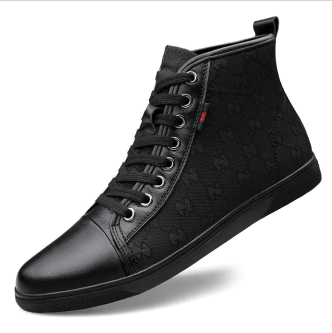 Men's Leather High-Top and Flat Martin Boots