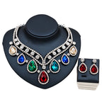 Vibrant Royalty - Colorful Exaggerated Necklace and Earring Set Made for a Queen