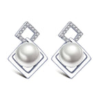 Elegant Geometric Silver-Plated Earrings for Women