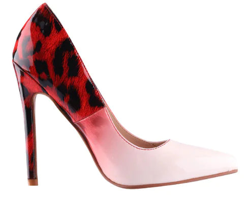 Stylish & Sexy Leopard Print Colorblock High Heels
