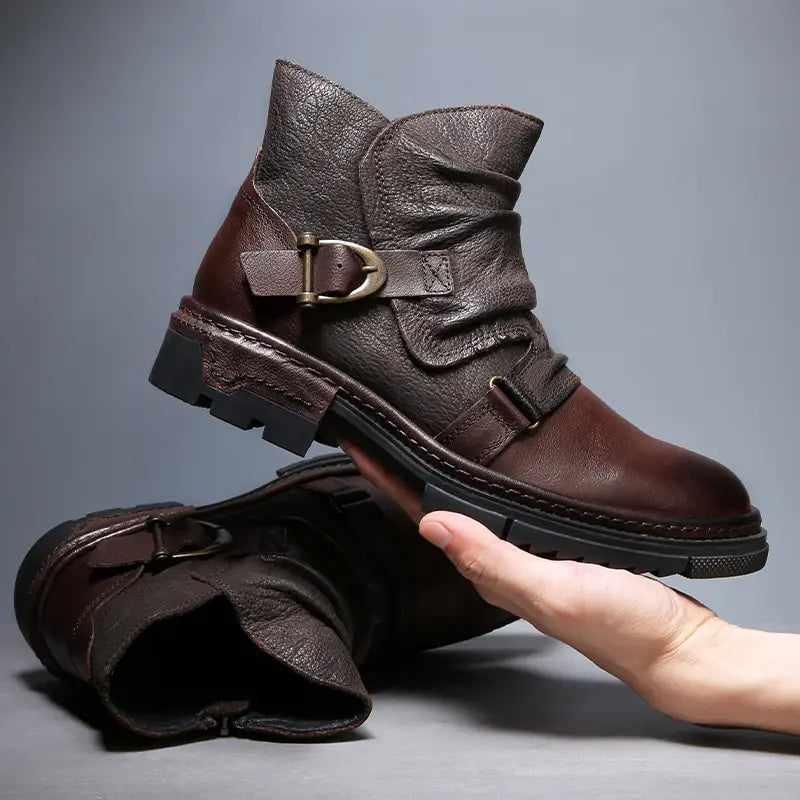 Men's Leather Warm Chelsea Ankle Boots for Fall/Winter