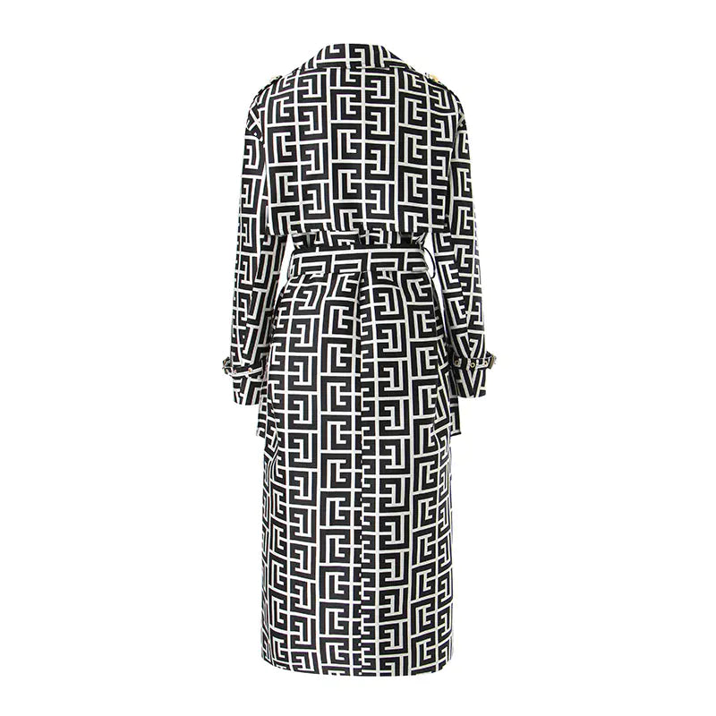Ladies Elegant Plaid Design Coat