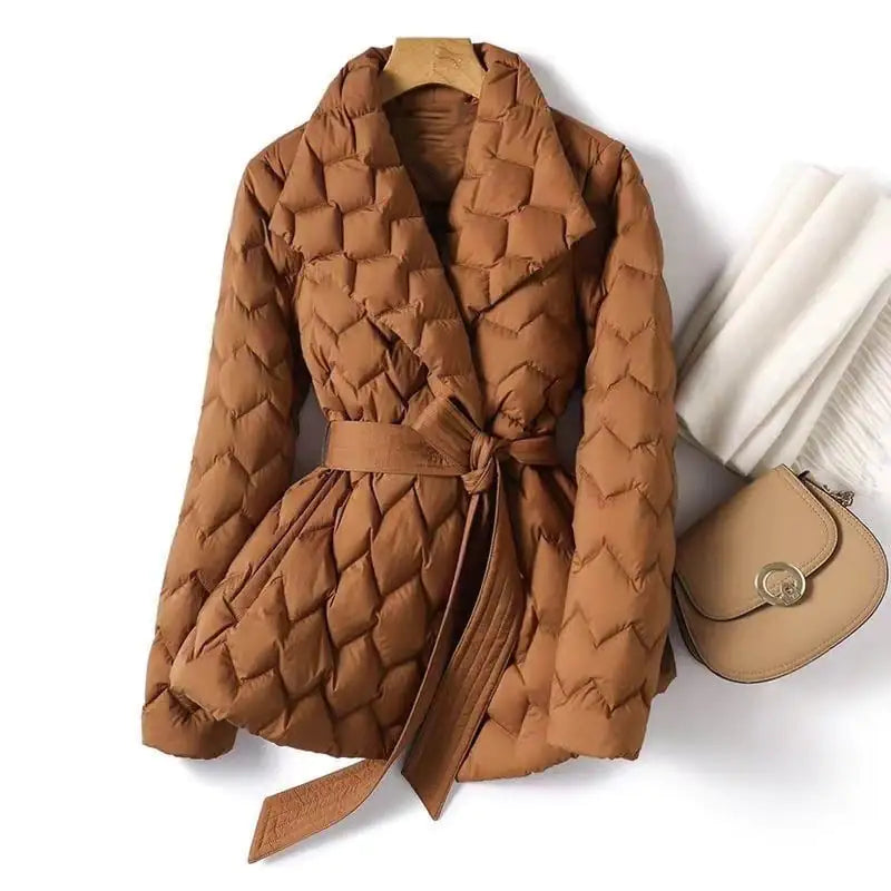Lightweight Down Jacket with Water Ripple Design
