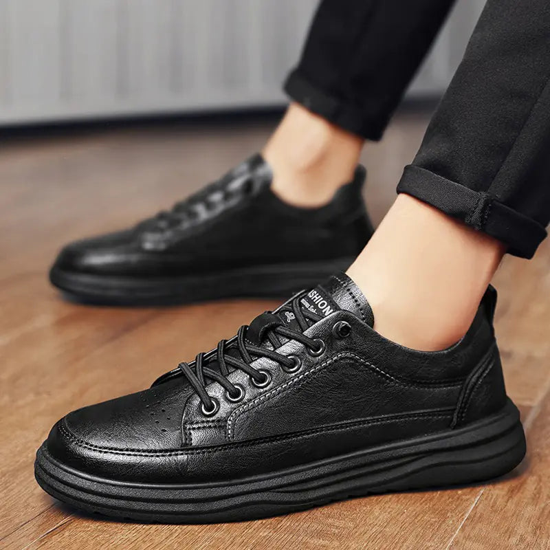 Men's Casual Leather Sneakers and Work Shoes