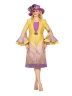 Giovanna Metallic Ombre 2pc Dress&Long Coat Set-Plus, Style G1327W