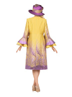 Giovanna Metallic Ombre 2pc Dress&Long Coat Set, Style G1327
