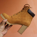 High Heel Lace-Up Short Boots for Women (Plus Size)