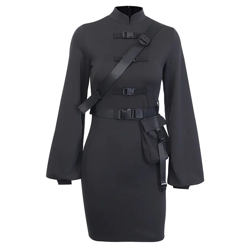 Bodycon Dress with Flared Sleeves