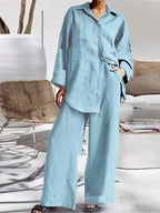 Spring Women's Loose Shirt & Pants Set