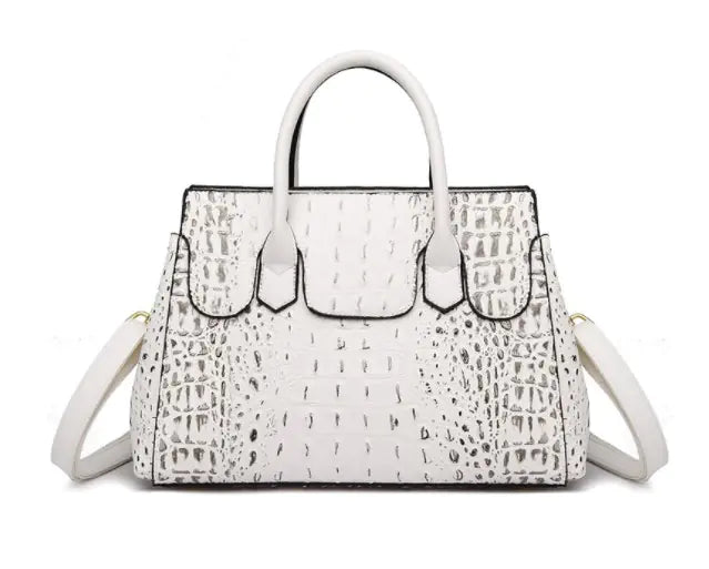 Chic Crocodile Embossed Handbag