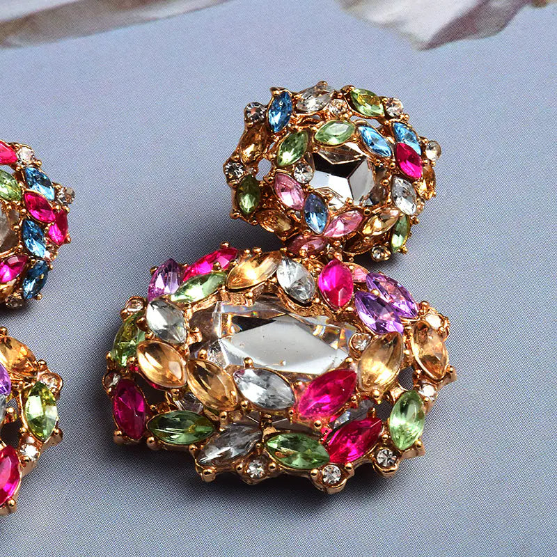 Fashionable Colorful Oval Earrings for Cross-Border Trade