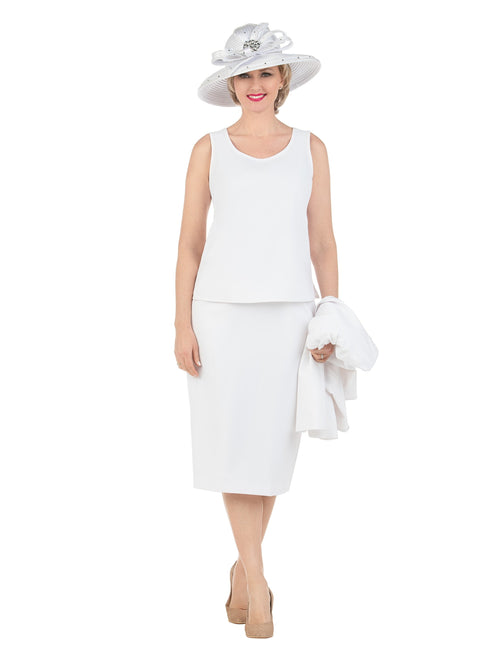 3pc Embellished Clean Lines Skirt Suit-Plus