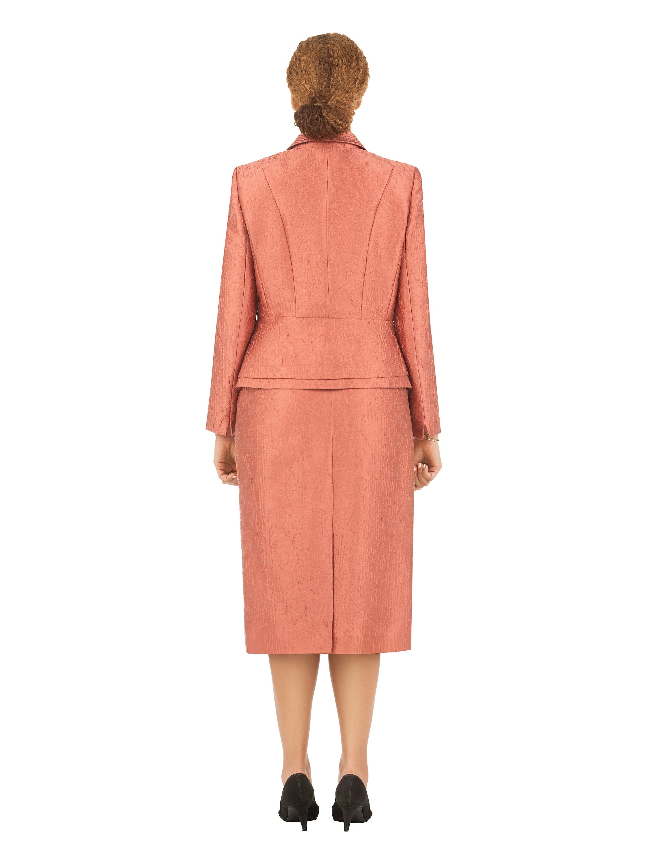 2pc Peplum Jkt+Skirt Suit in Brocade-Plus