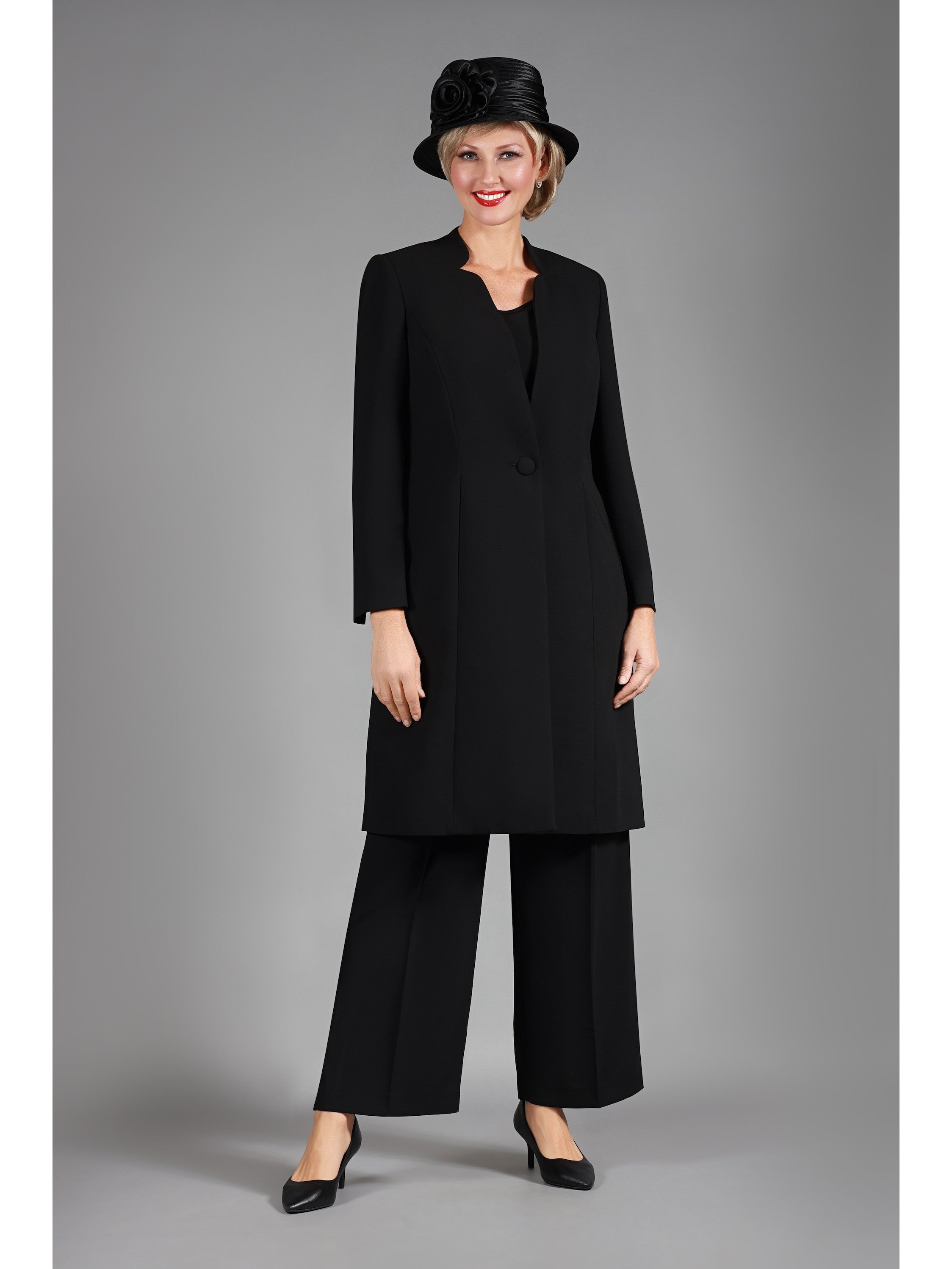 Giovanna 3pc Long Jkt+Cami+Pants Suit, Style S0753S