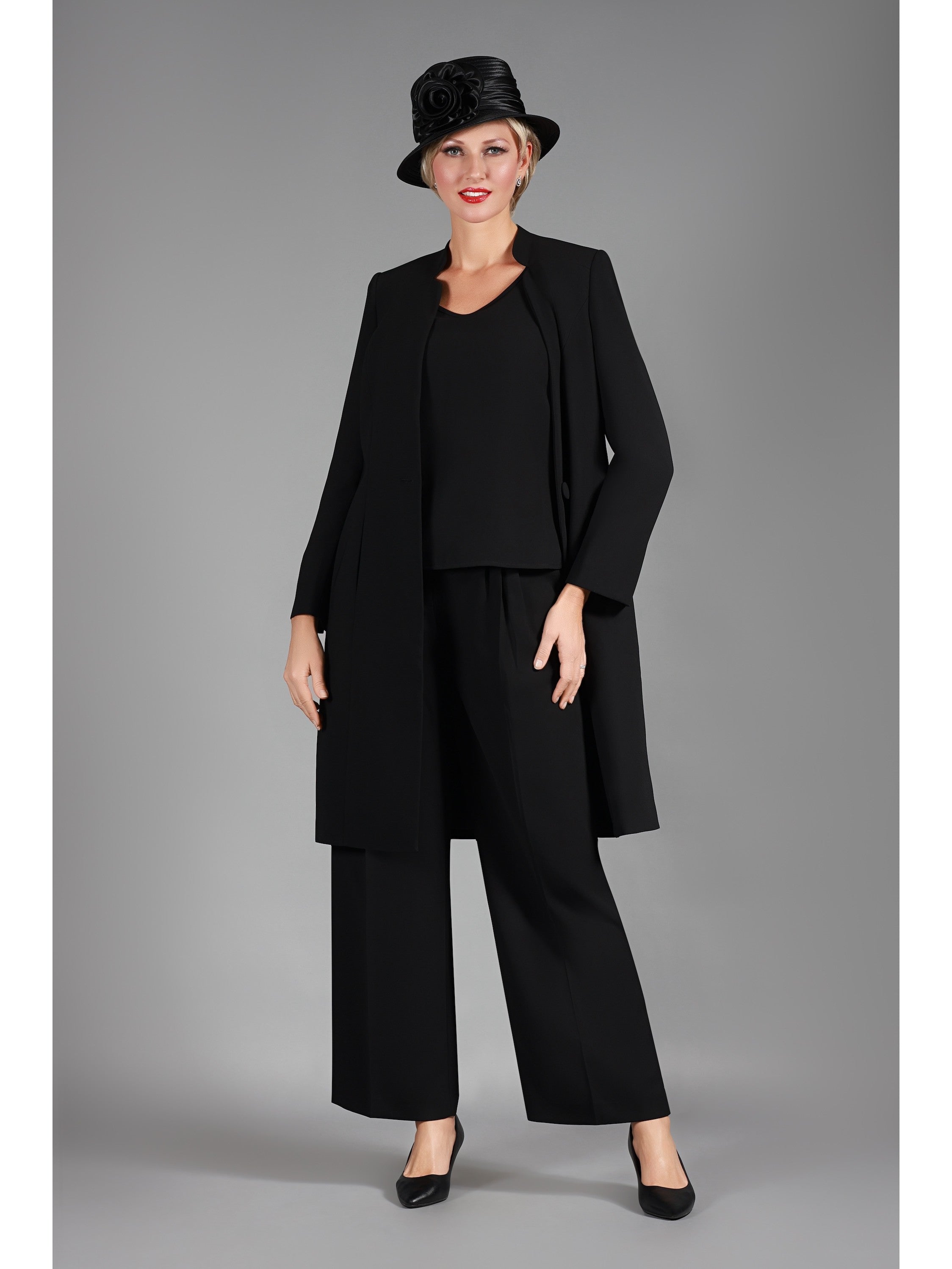 Giovanna 3pc Long Jkt+Cami+Pants Suit, Style S0753S