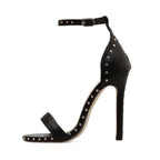 Chic Studded Ankle Strap Heel Sandals