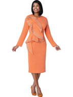 Stellar Looks Coral Peach Rhinestone Dress, Style SL600831