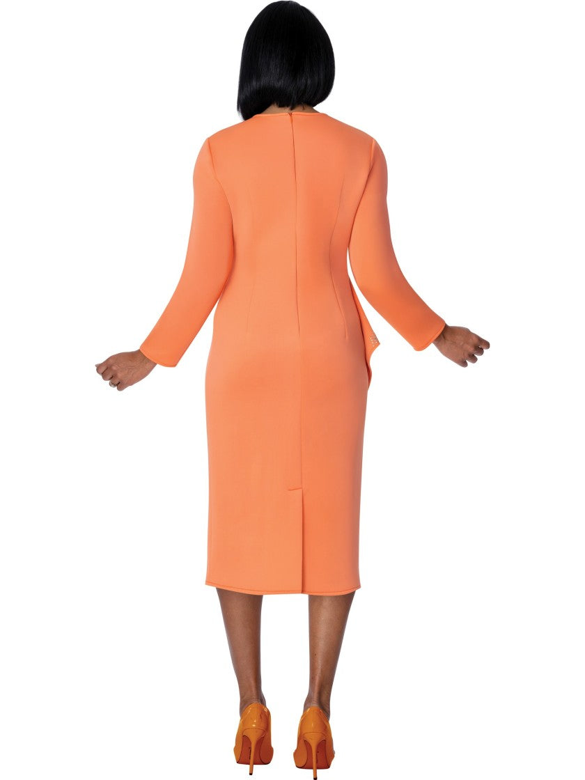 Stellar Looks Coral Peach Rhinestone Dress, Style SL600831